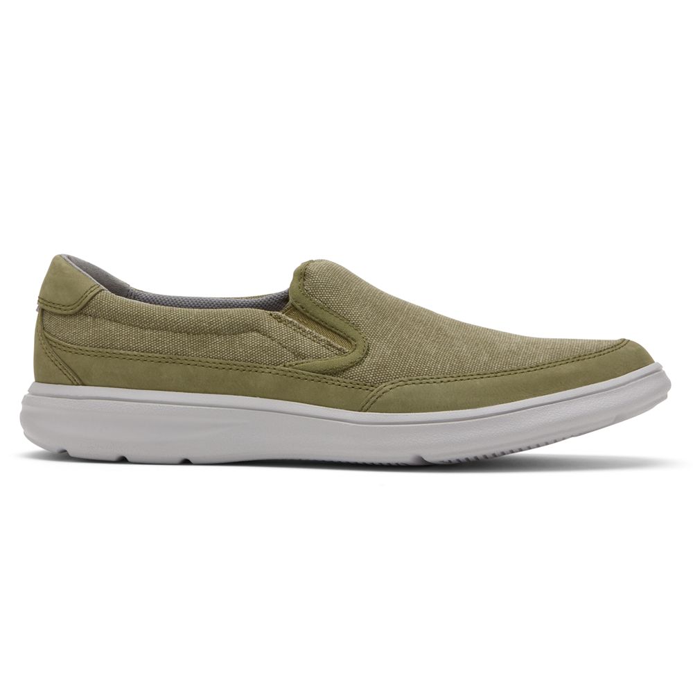 Sapatilhas Homem Rockport Beckwith Slip-On Verde Oliva,Portugal DJQAS-2793